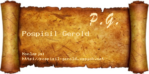 Pospisil Gerold névjegykártya